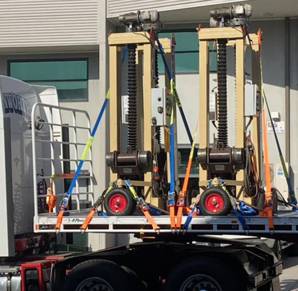 Transporting Endurequip Portalift Heavy Duty Hoists after service by Endurequip Services located in Sumner, Brisbane.